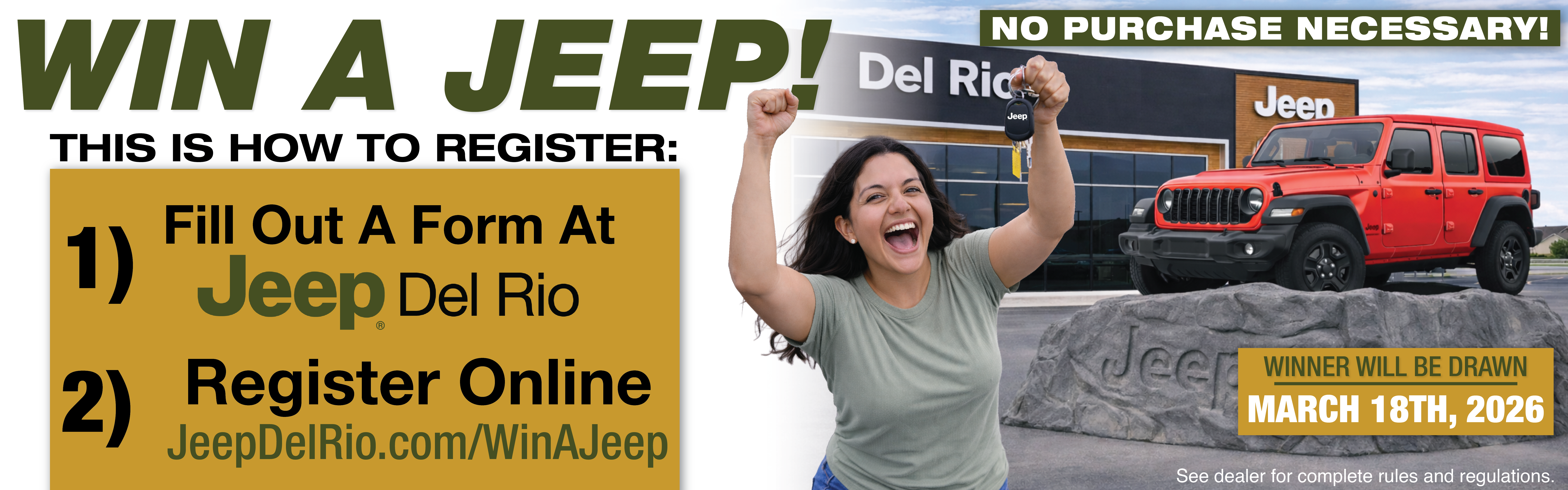 Win a Jeep at Jeep Del Rio