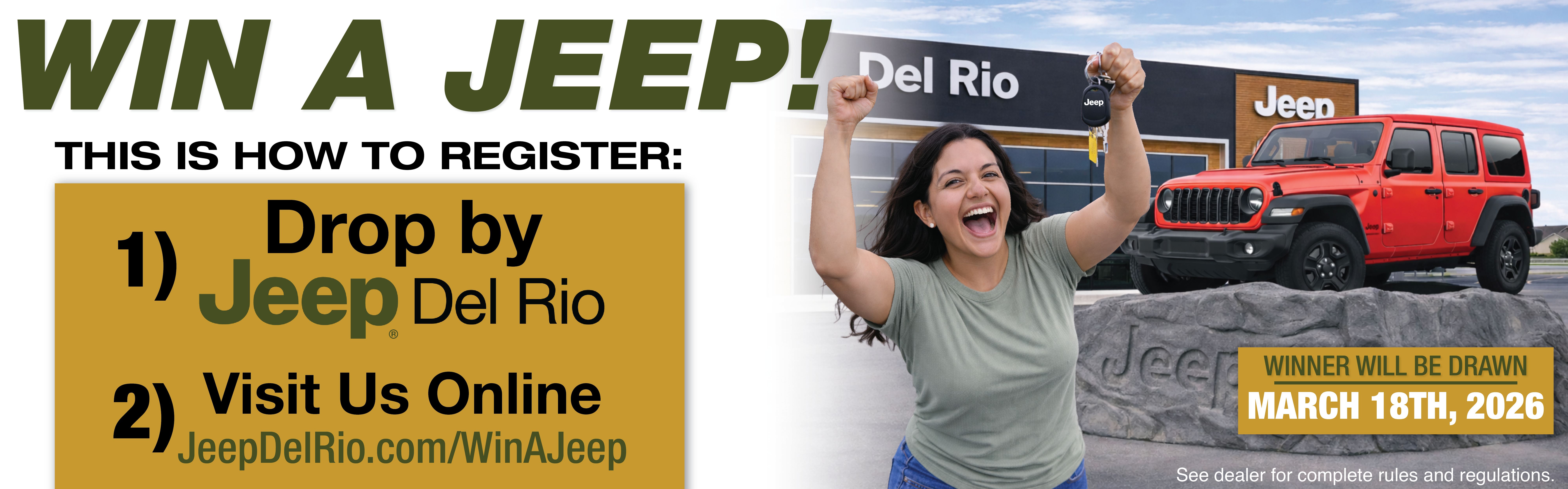 Win a Jeep at Jeep Del Rio